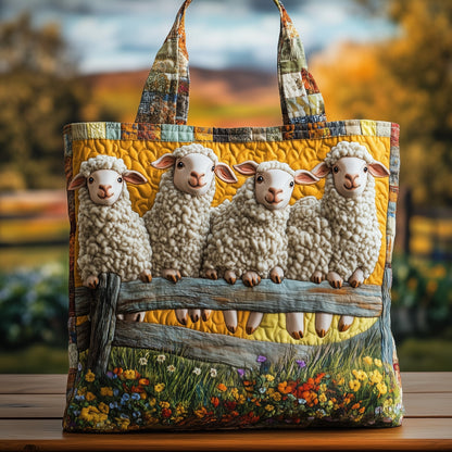 Whimsical Sheep Quilted Tote Bag GFTOMA4897