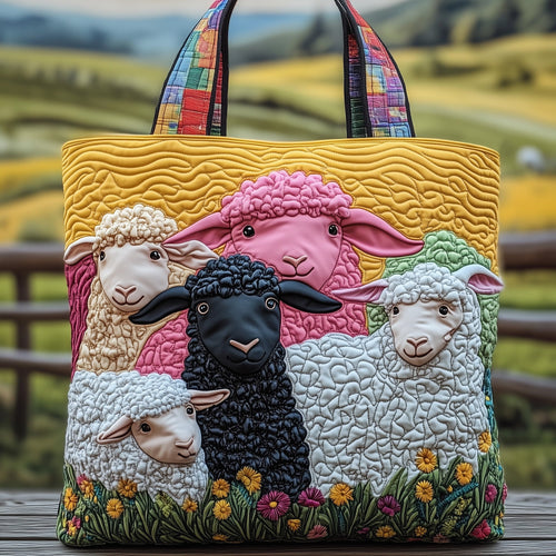 Whimsical Sheep Quilted Tote Bag GFTOMA4901