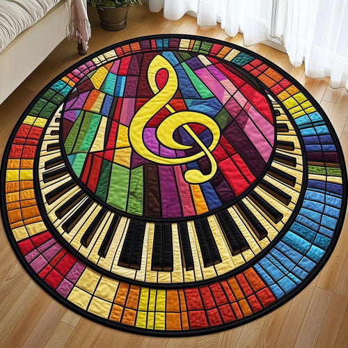 Piano Notes Quilted Round Mat GFTOMA4929