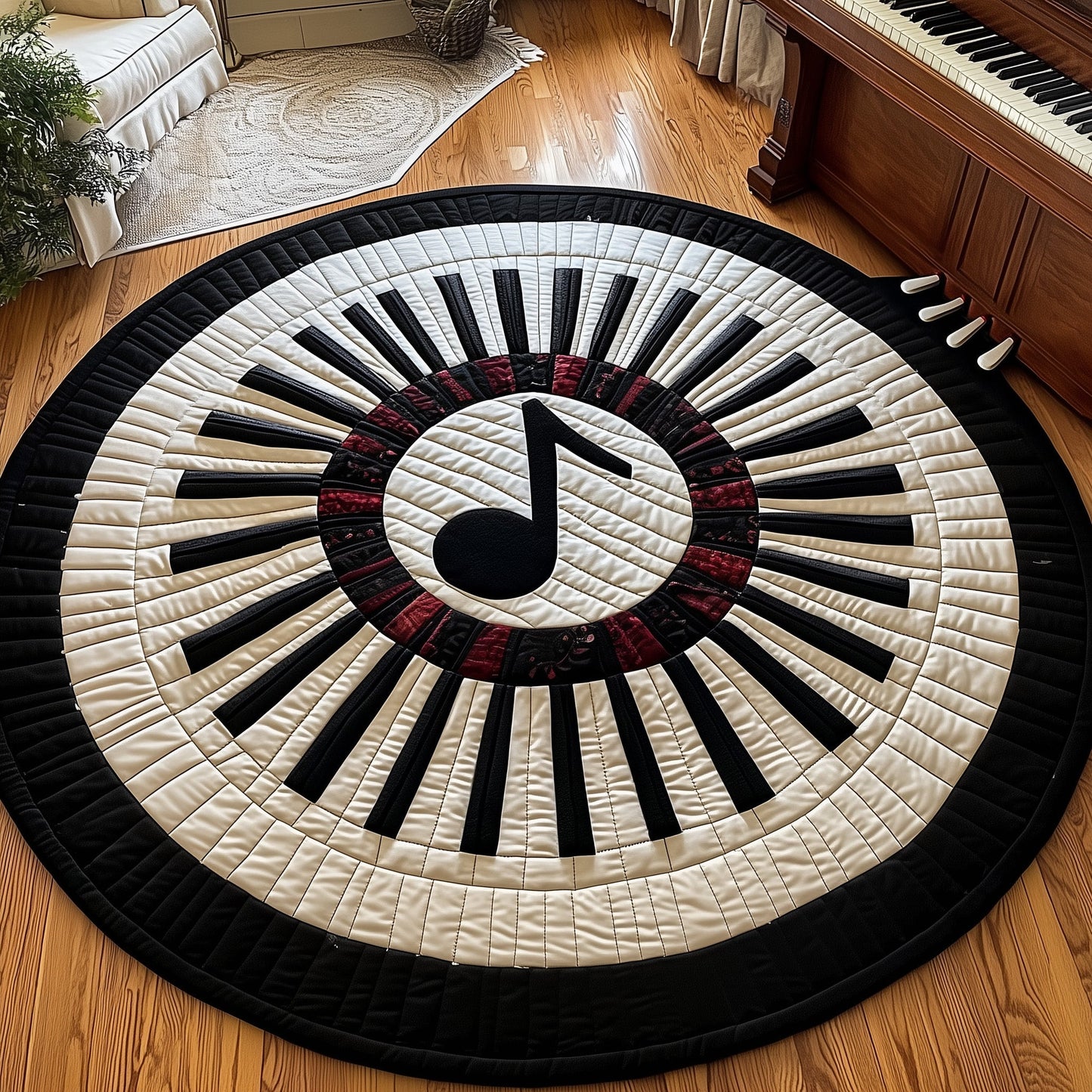 Piano Notes Quilted Round Mat GFTOMA4930