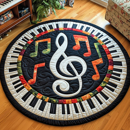 Piano Notes Quilted Round Mat GFTOMA4931