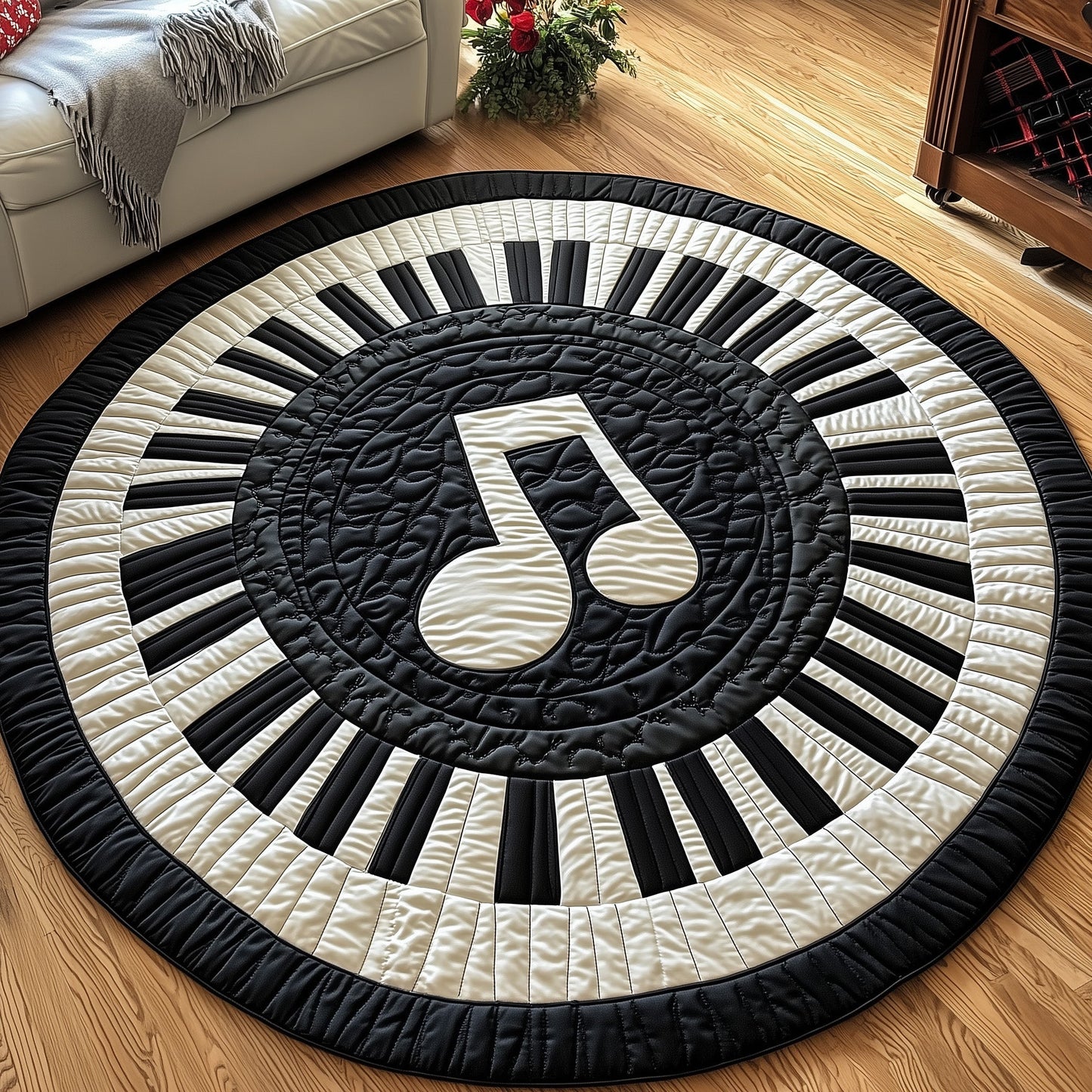 Piano Notes Quilted Round Mat GFTOMA4933