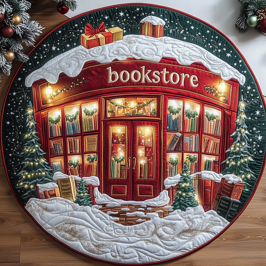 Library Snow Quilted Round Mat GFTOMA4945