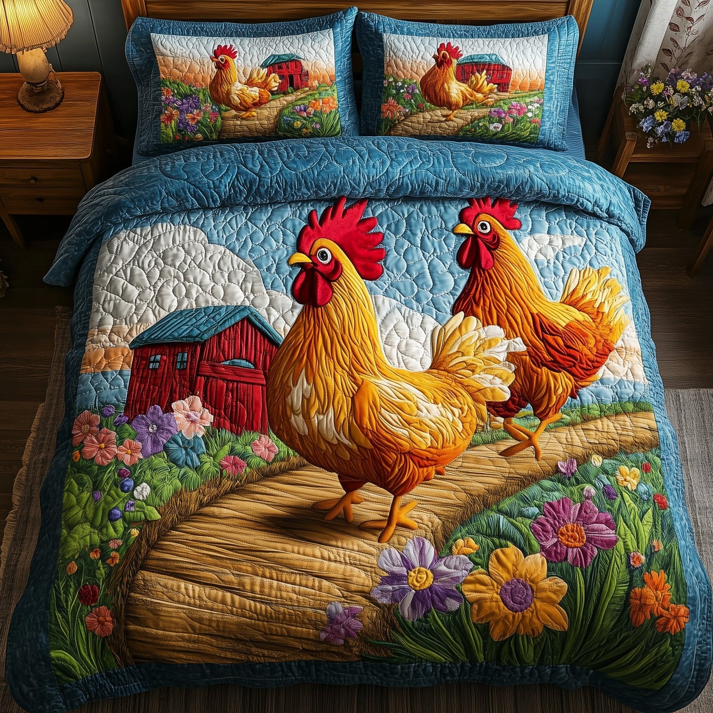 Rooster Charm Duvet Cover Set GFTOMA5056