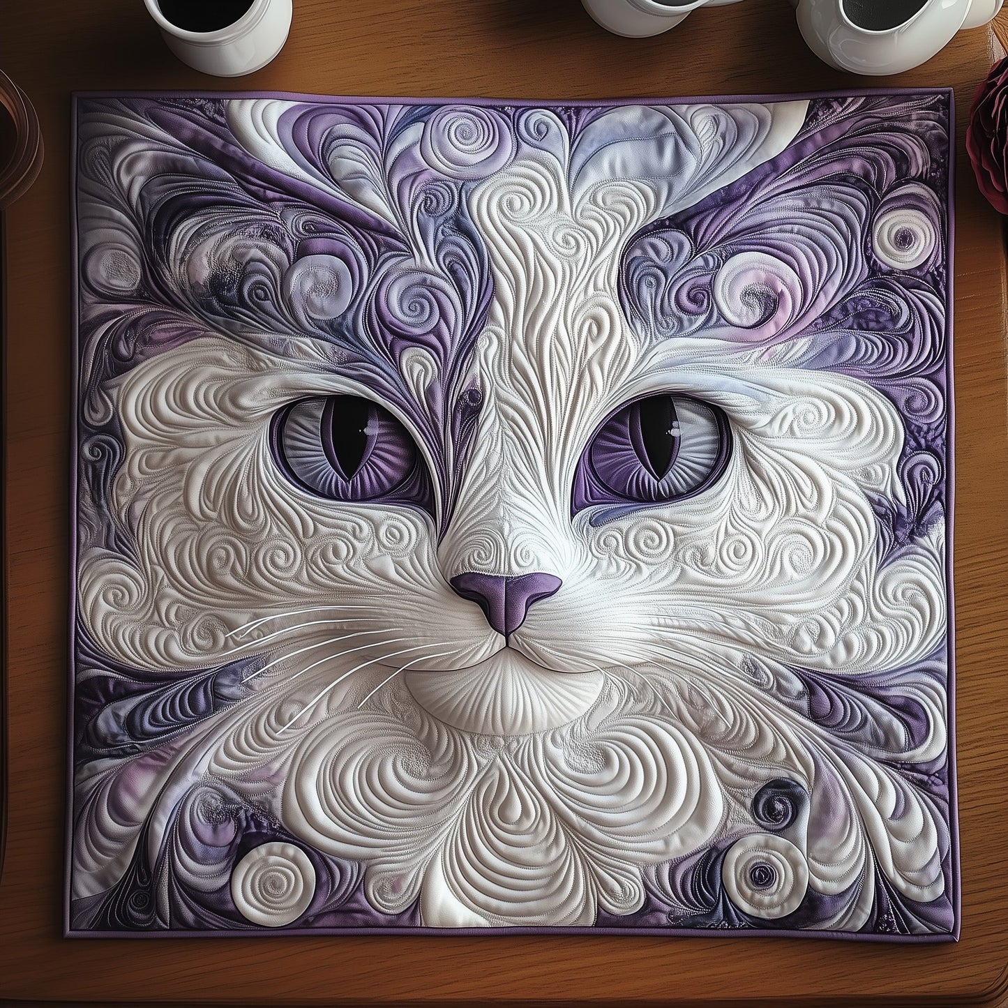 Cat Purrs Quilted Table Topper GFTOMA5071