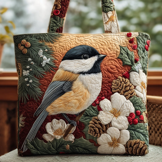 Yuletide Birds Quilted Tote Bag GFTOMA5088