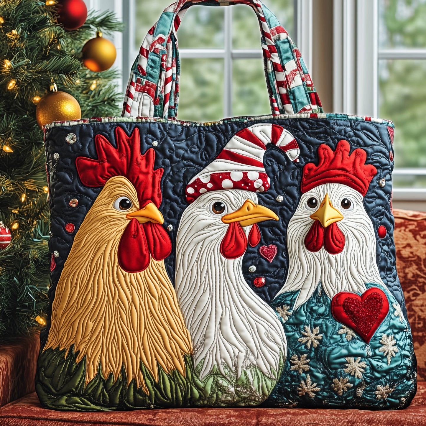 Rooster Charm Quilted Tote Bag GFTOMA5095
