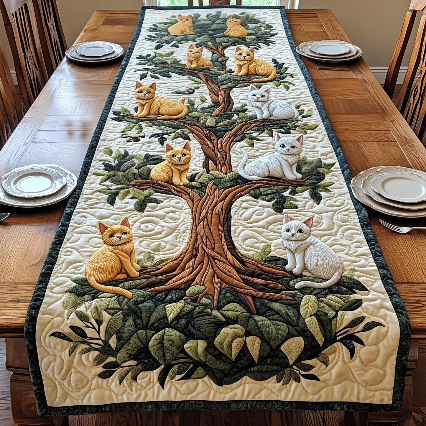 Tree of Cats Quilted Table Runner GFTOMA511
