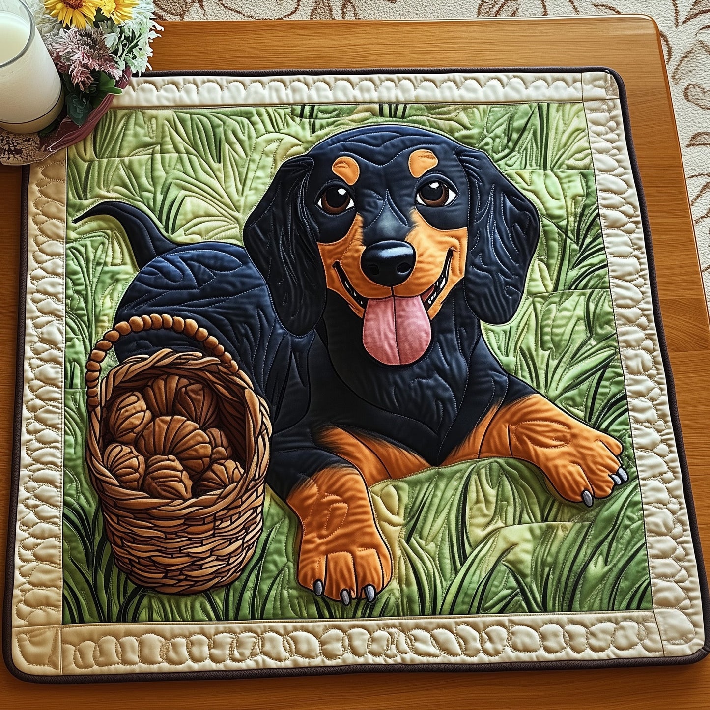 Dachshund Quilted Table Topper GFTOMA5188