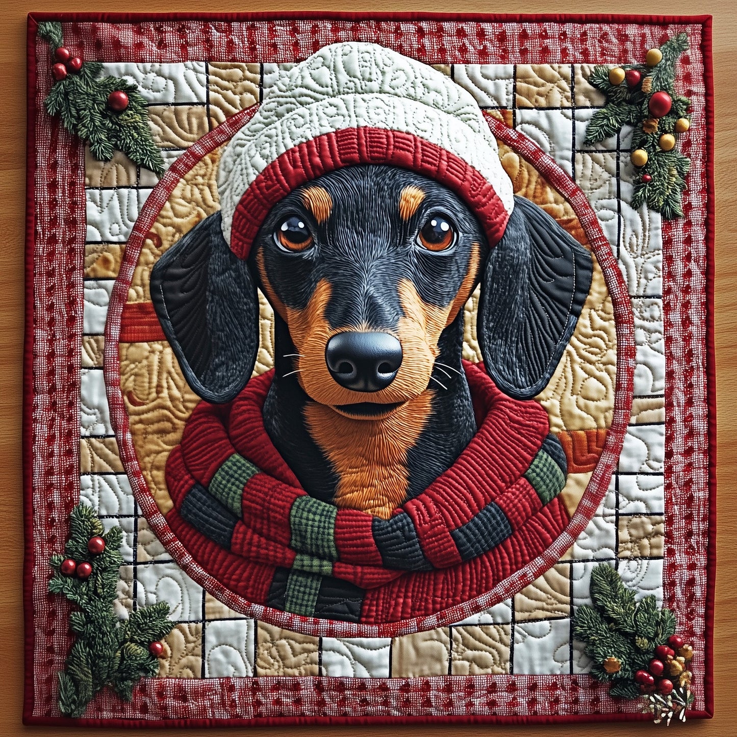 Dachshund Quilted Table Topper GFTOMA5189