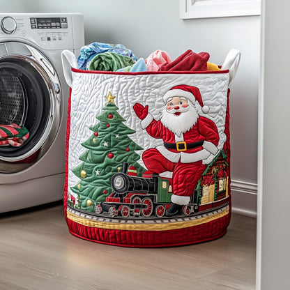 Merry Claus Quilted Laundry Basket GFTOMA5202