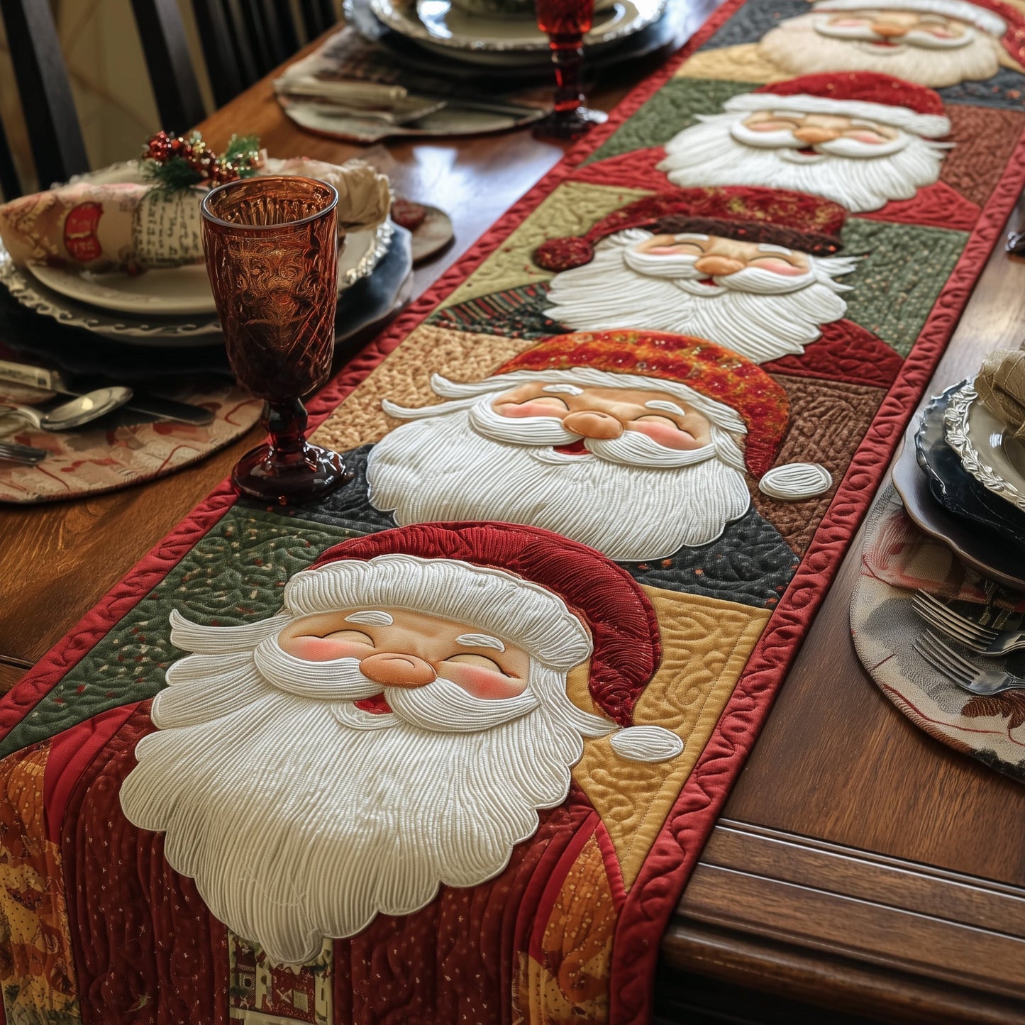 Merry Claus Quilted Table Runner GFTOMA5262