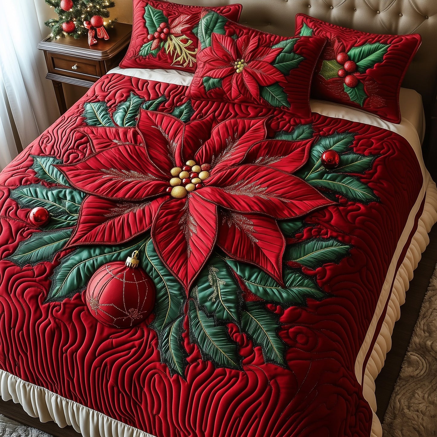 Poinsettia Elegance Duvet Cover Set GFTOMA5326