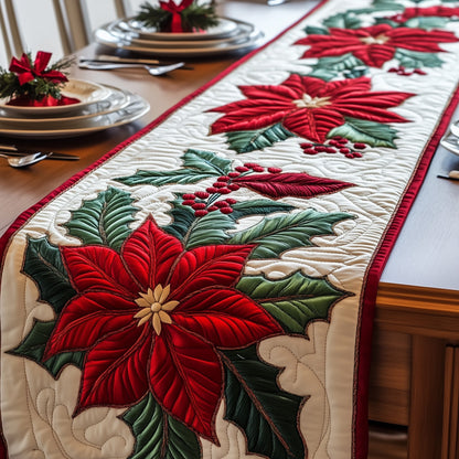 Poinsettia Elegance Quilted Table Runner GFTOMA5335