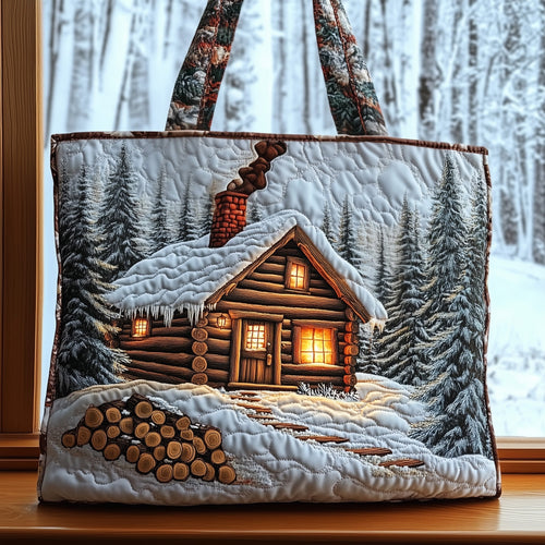 Winter Cabin Quilted Tote Bag GFTOMA5362