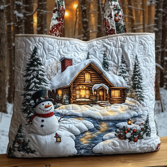 Winter Cabin Quilted Tote Bag GFTOMA5363