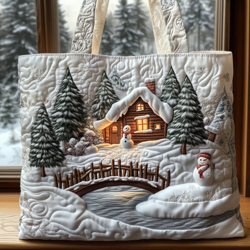 Winter Cabin Quilted Tote Bag GFTOMA5364