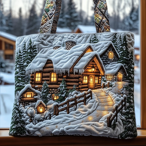 Winter Cabin Quilted Tote Bag GFTOMA5365