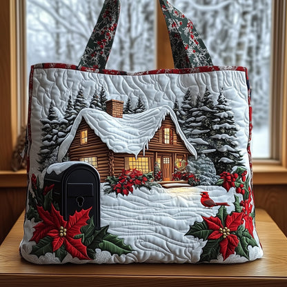 Winter Cabin Quilted Tote Bag GFTOMA5367