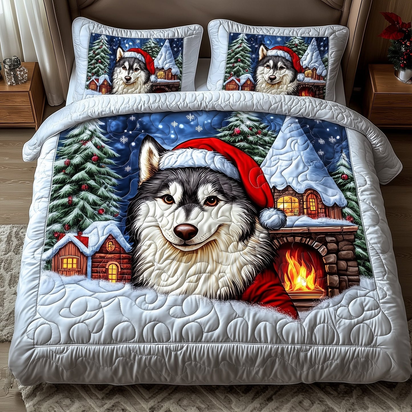 Festive Husky Duvet Cover Set GFTOMA5410