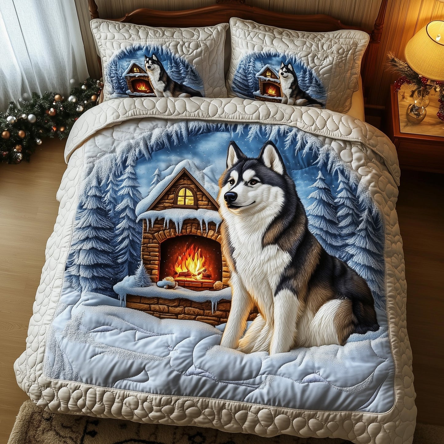 Festive Husky Duvet Cover Set GFTOMA5411