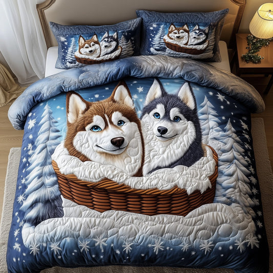 Festive Husky Duvet Cover Set GFTOMA5412