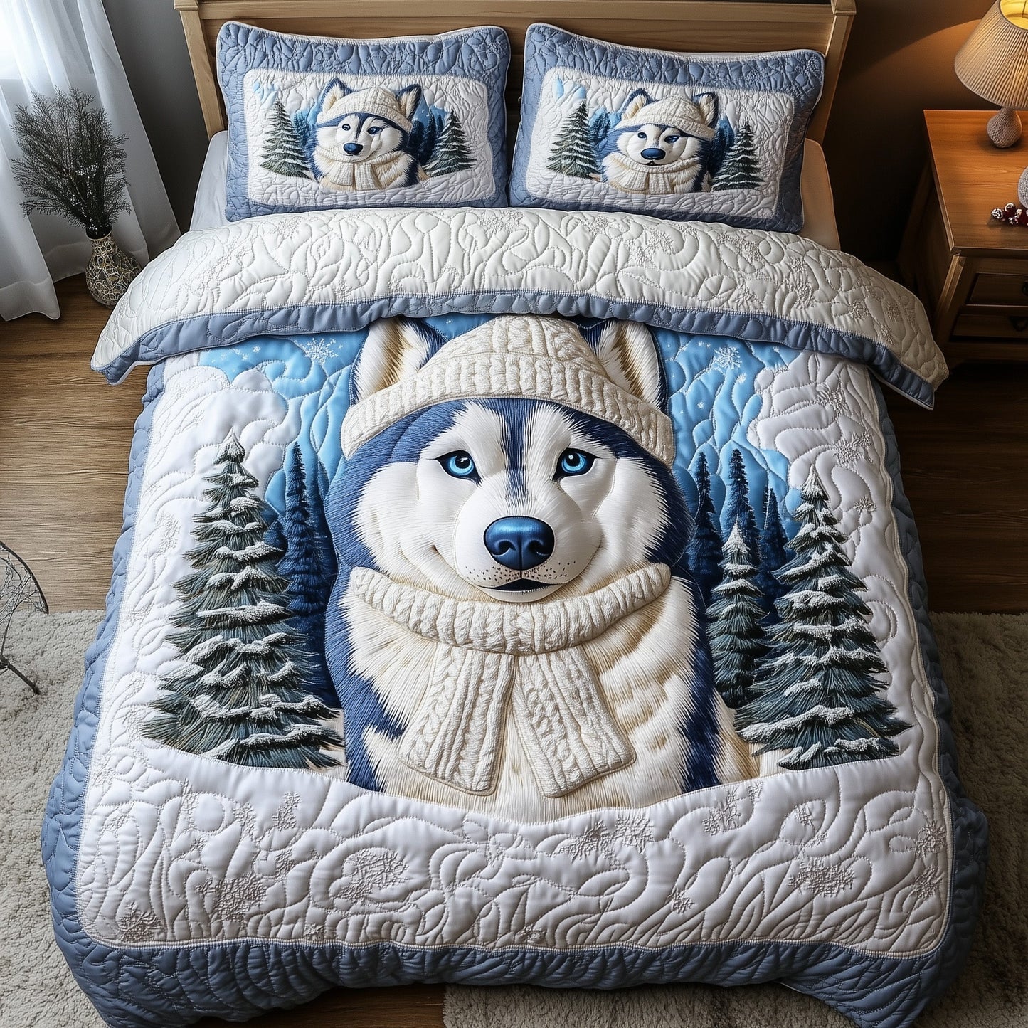 Festive Husky Duvet Cover Set GFTOMA5414