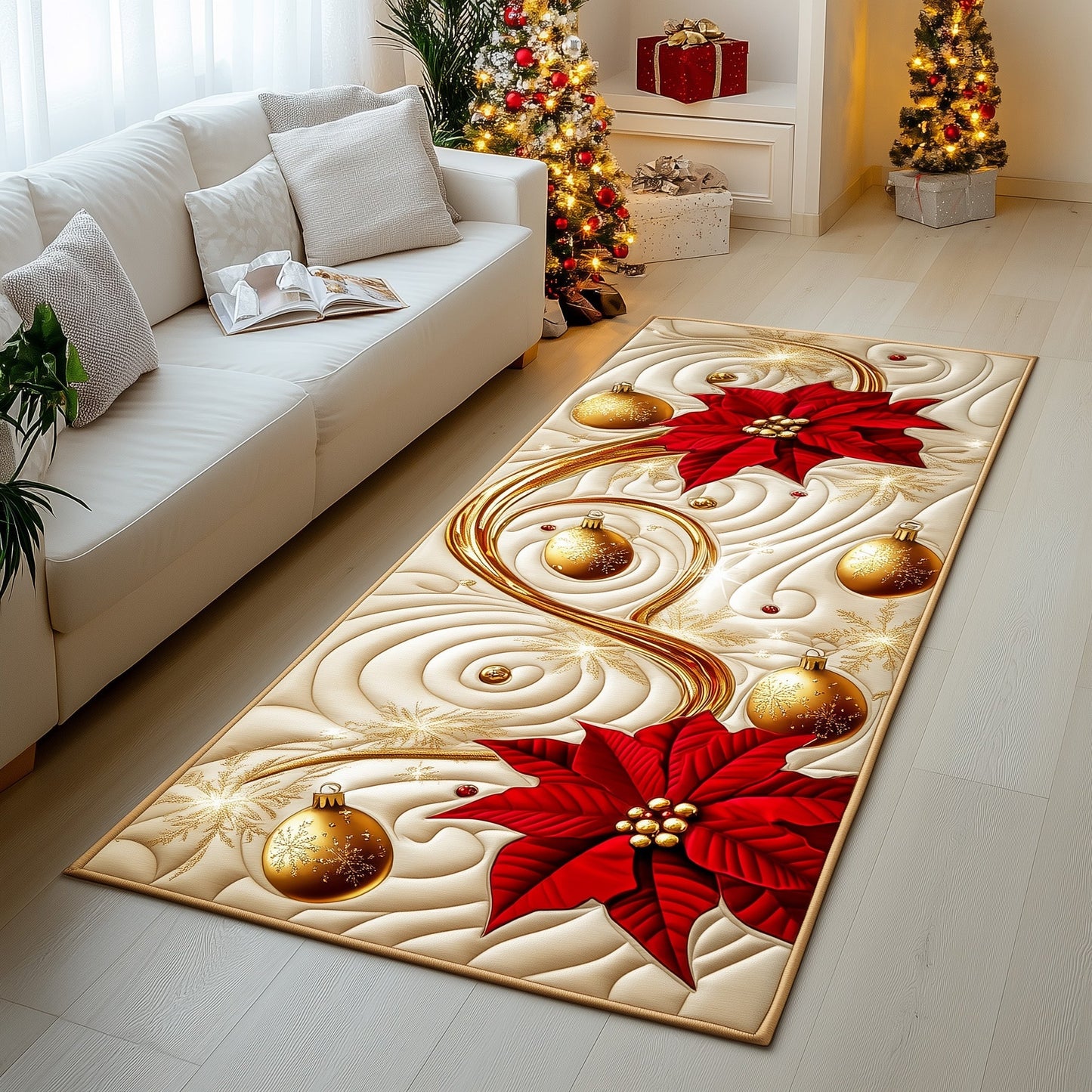 Poinsettia Bliss Runner Rug GFTOMA5464