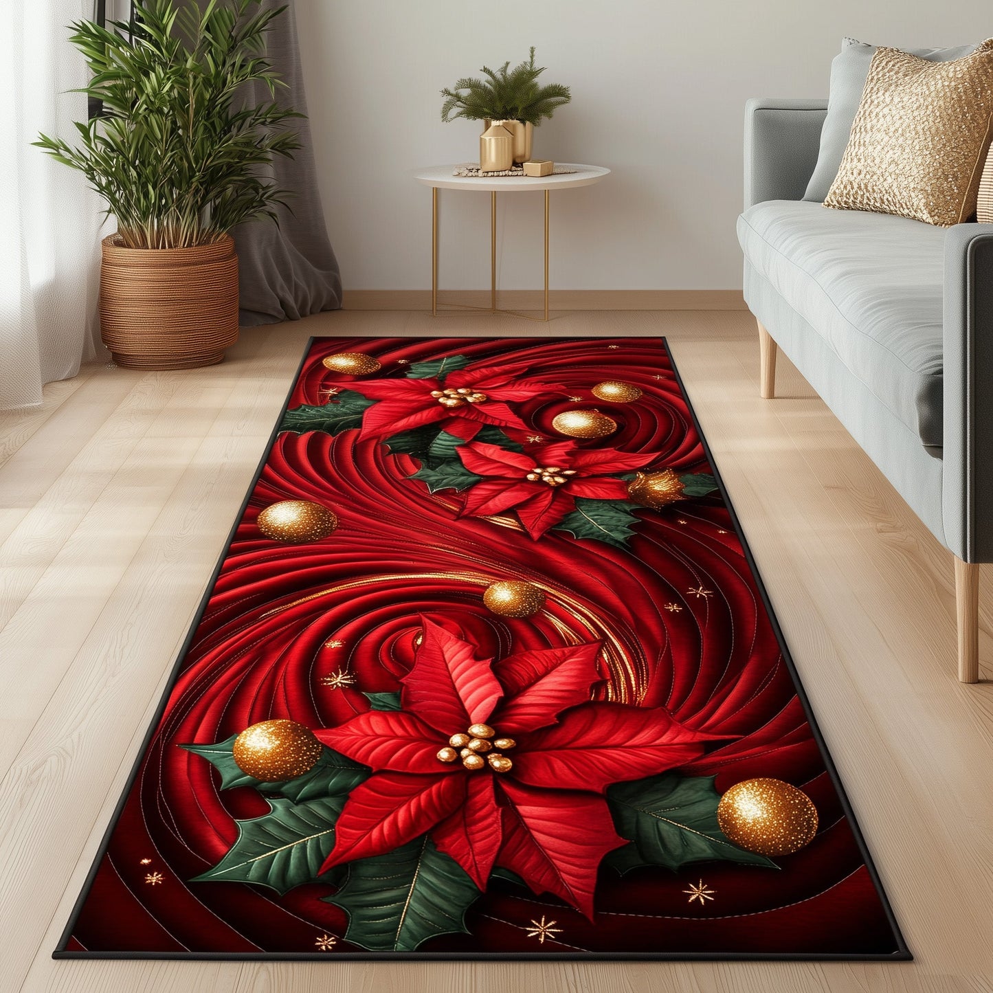 Poinsettia Bliss Runner Rug GFTOMA5466