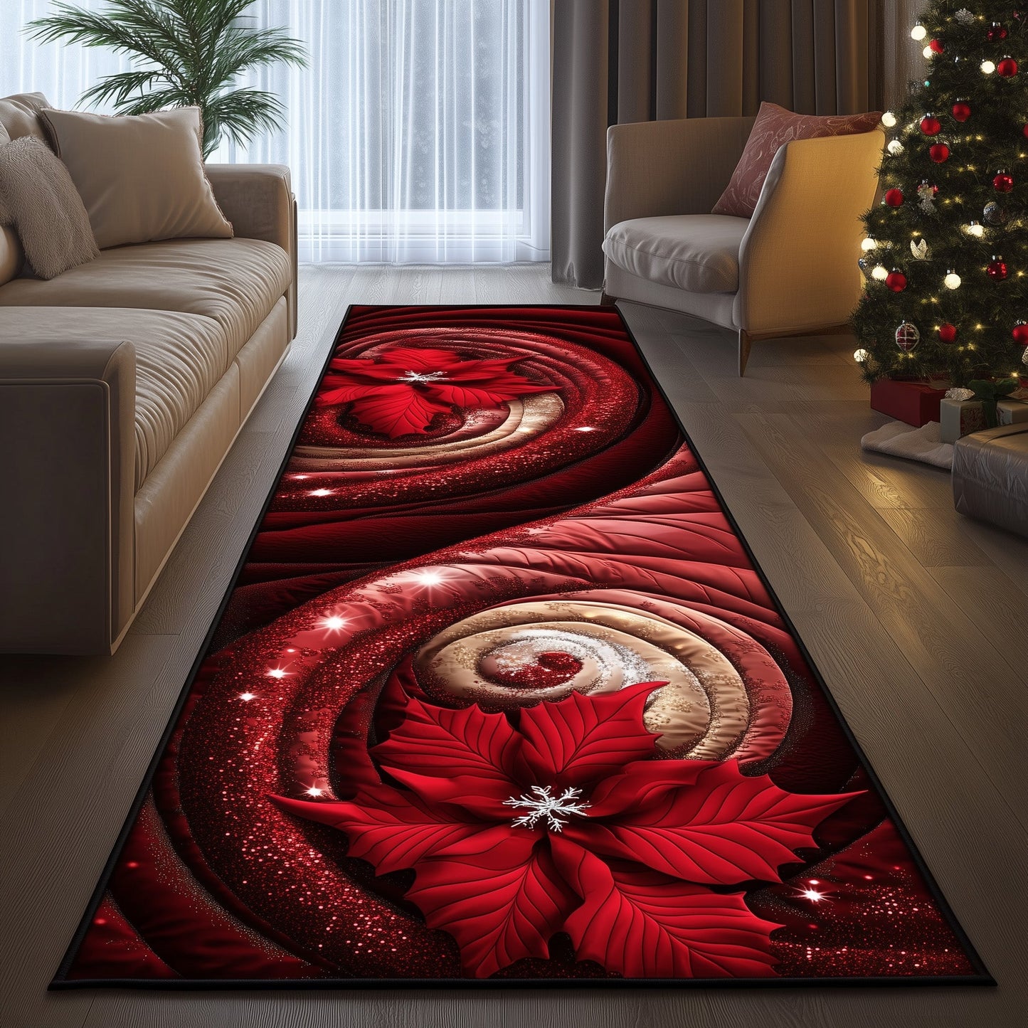 Poinsettia Bliss Runner Rug GFTOMA5468