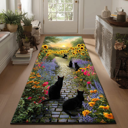 Whimsical Cat Runner Rug GFTOMA5734