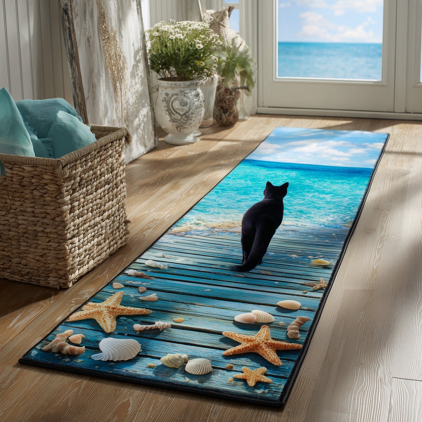 Whimsical Cat Runner Rug GFTOMA5736