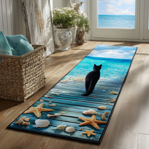 Whimsical Cat Runner Rug GFTOMA5736