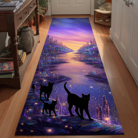 Whimsical Cat Runner Rug GFTOMA5737