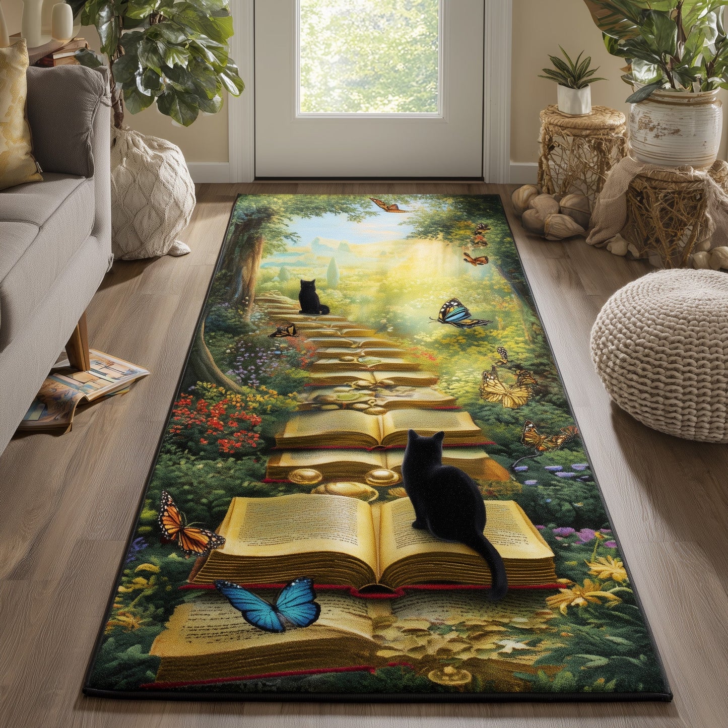 Whimsical Cat Runner Rug GFTOMA5738