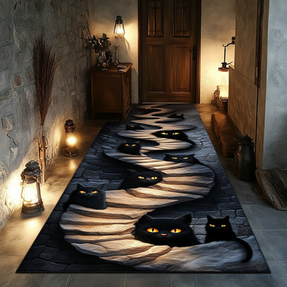 Black Cat Runner Rug GFTOMA5742