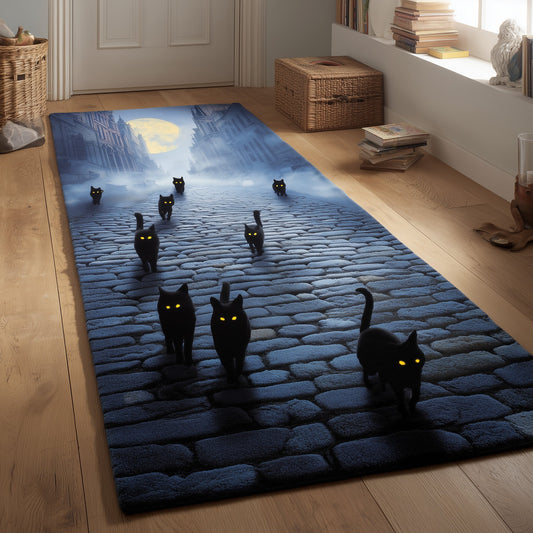 Black Cat Runner Rug GFTOMA5743