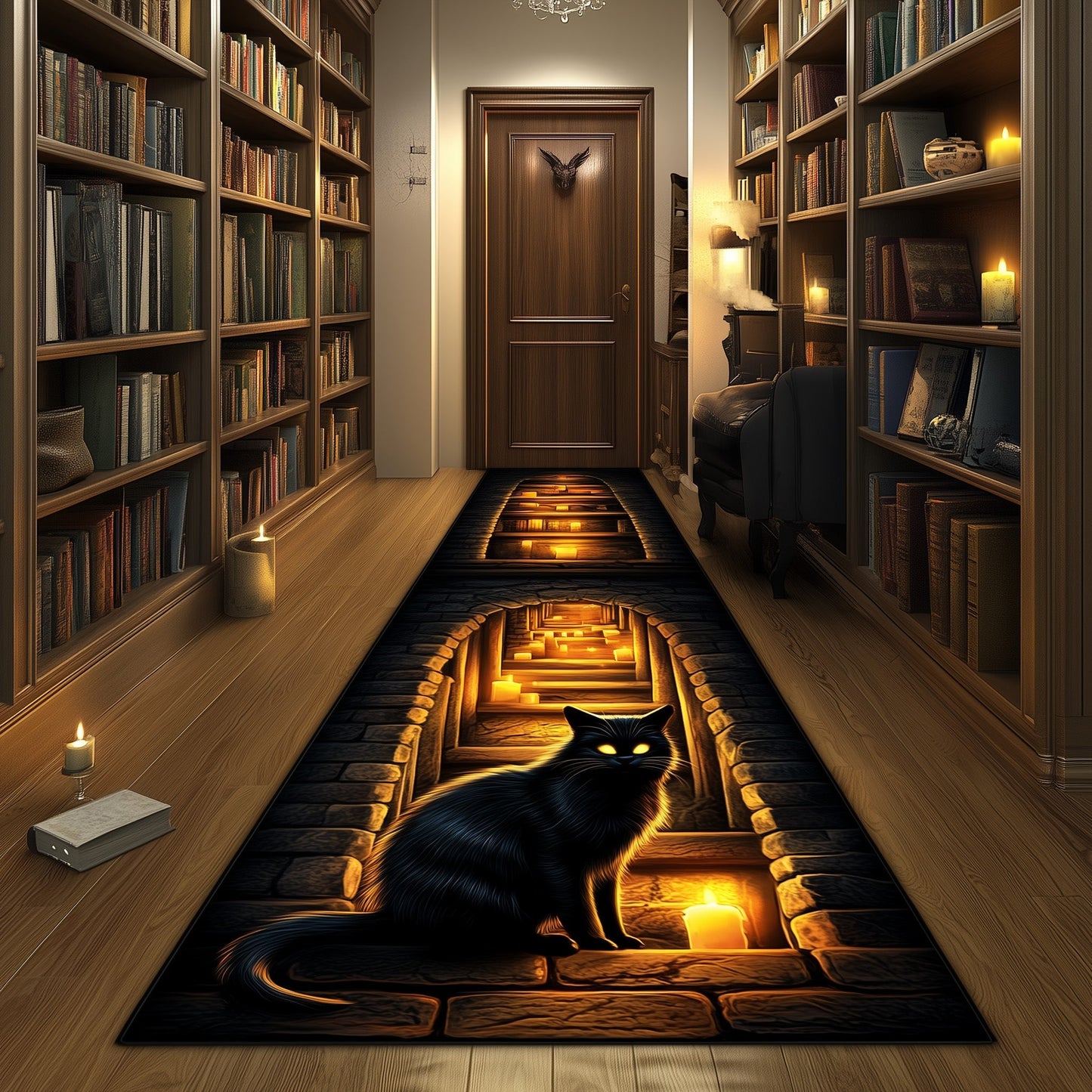 Black Cat Runner Rug GFTOMA5744