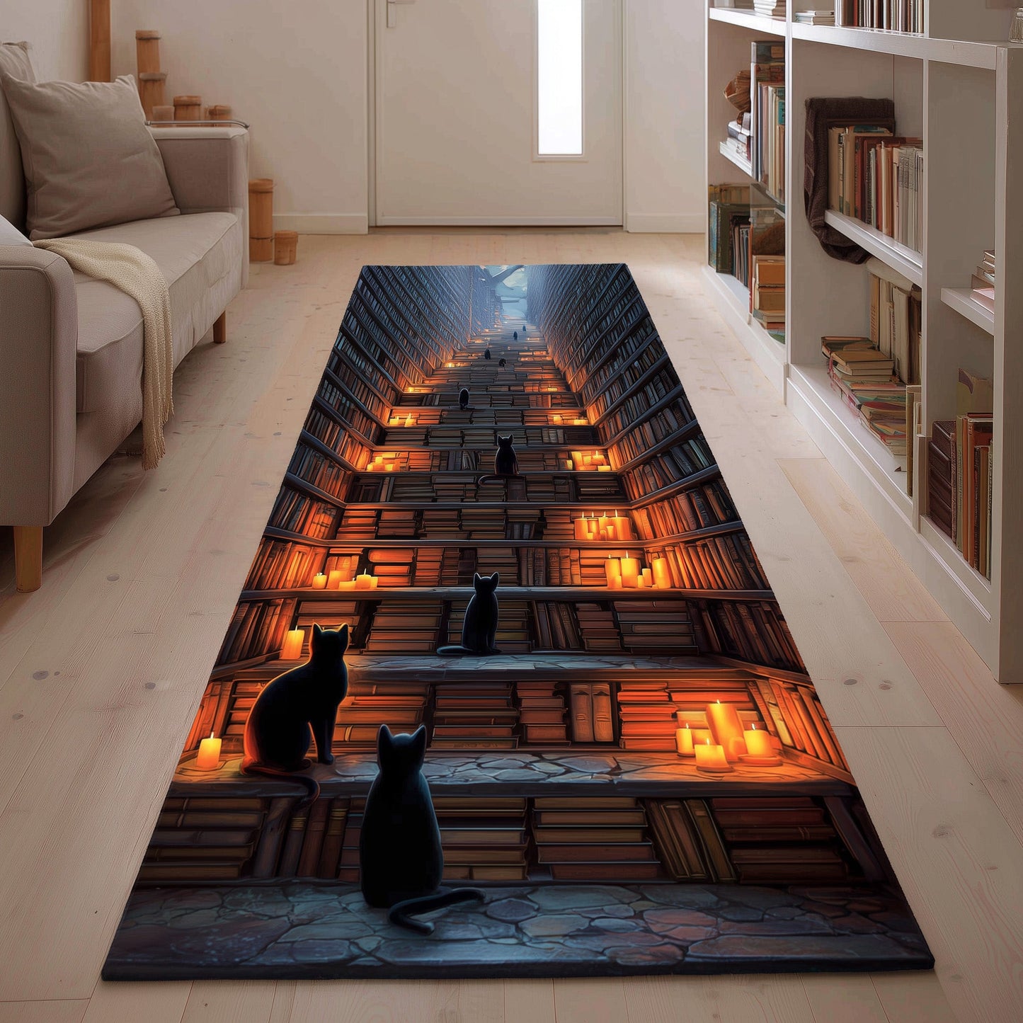 Black Cat Runner Rug GFTOMA5746
