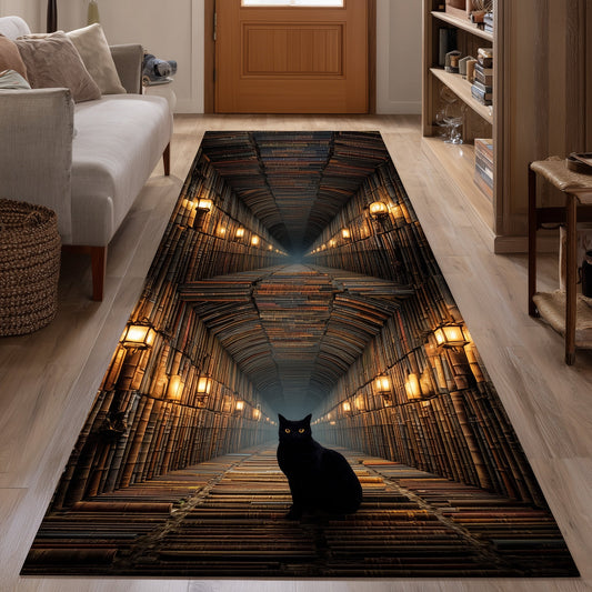 Black Cat Runner Rug GFTOMA5749
