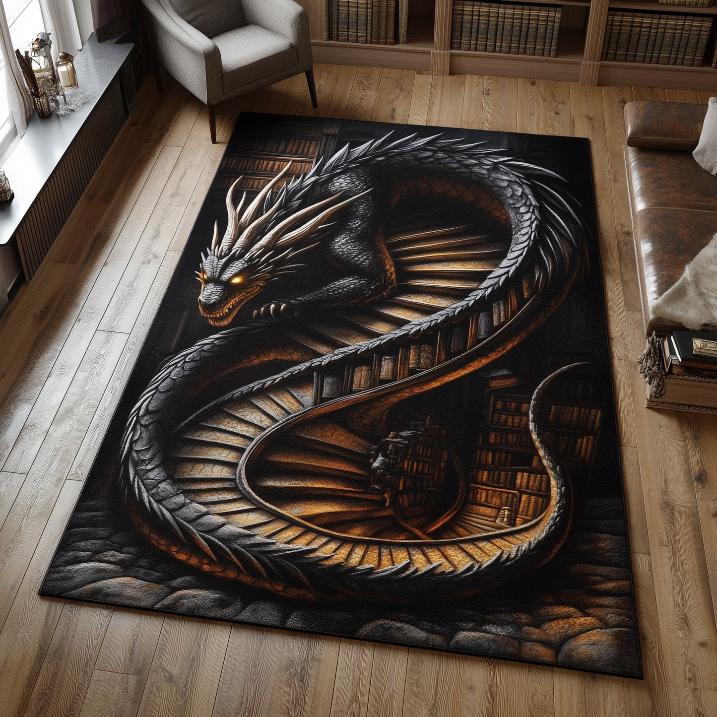 Library Dragon Area Rug GFTOMA5765