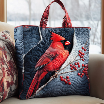 Cardinal Snow Quilted Tote Bag GFTOMA5769