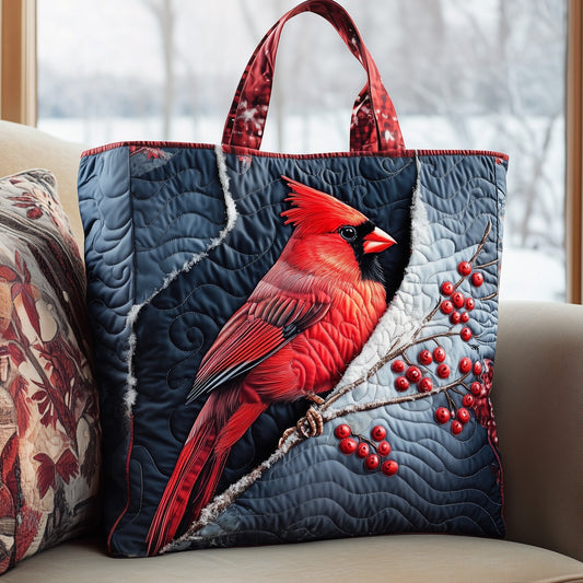 Cardinal Snow Quilted Tote Bag GFTOMA5769