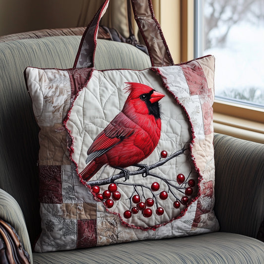 Cardinal Snow Quilted Tote Bag GFTOMA5771