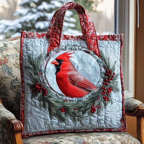 Cardinal Snow Quilted Tote Bag GFTOMA5772