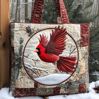 Cardinal Snow Quilted Tote Bag GFTOMA5773