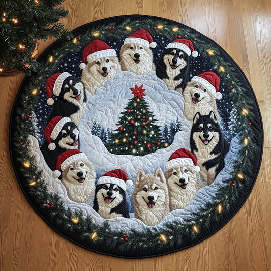 Festive Husky Quilted Round Mat GFTOMA5846