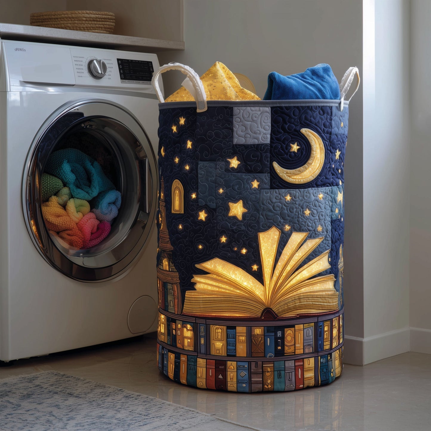 Cozy Book Quilted Laundry Basket GFTOMA5956