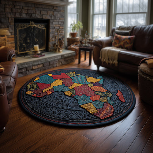 African Sunlight Quilted Round Mat GFTOMA6020