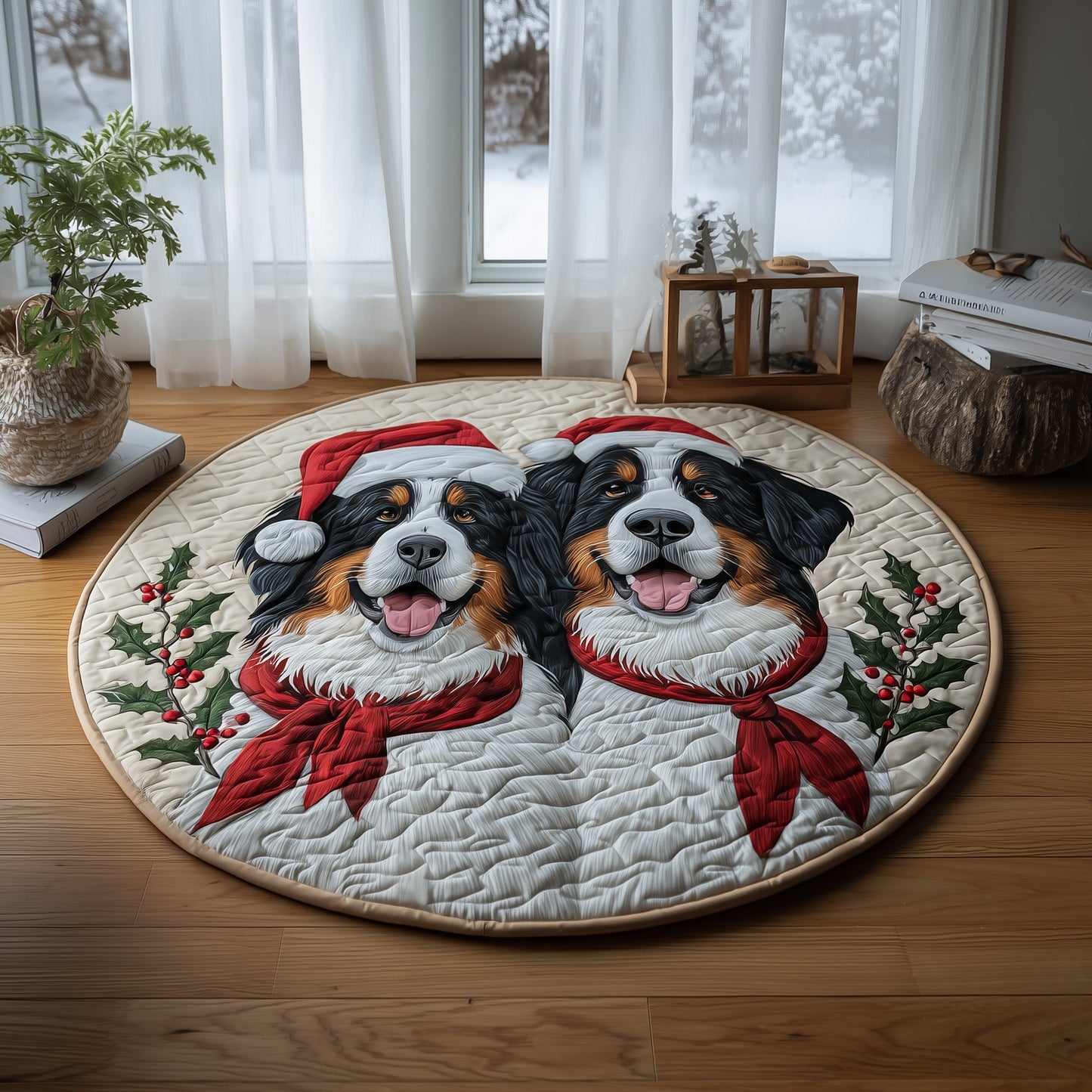 Bernese Mountain Quilted Round Mat GFTOMA6026